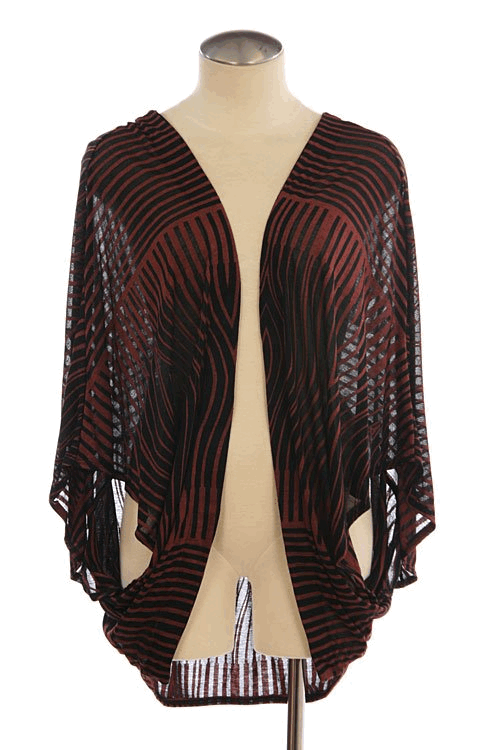 Multi Diagonal Striped Cardigan